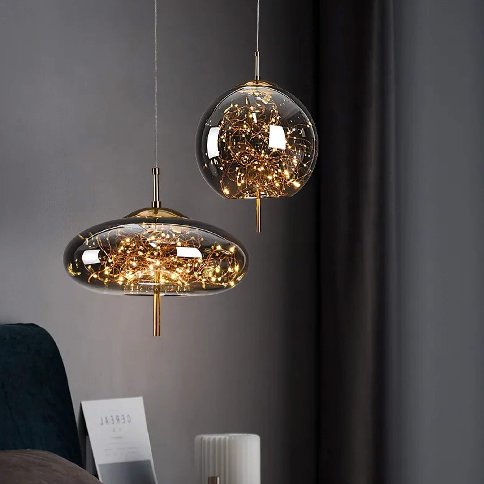 Cosmos • Oval • Smoke Gray - Warehouse Sale - Ceiling Lights - Haus of Interiors