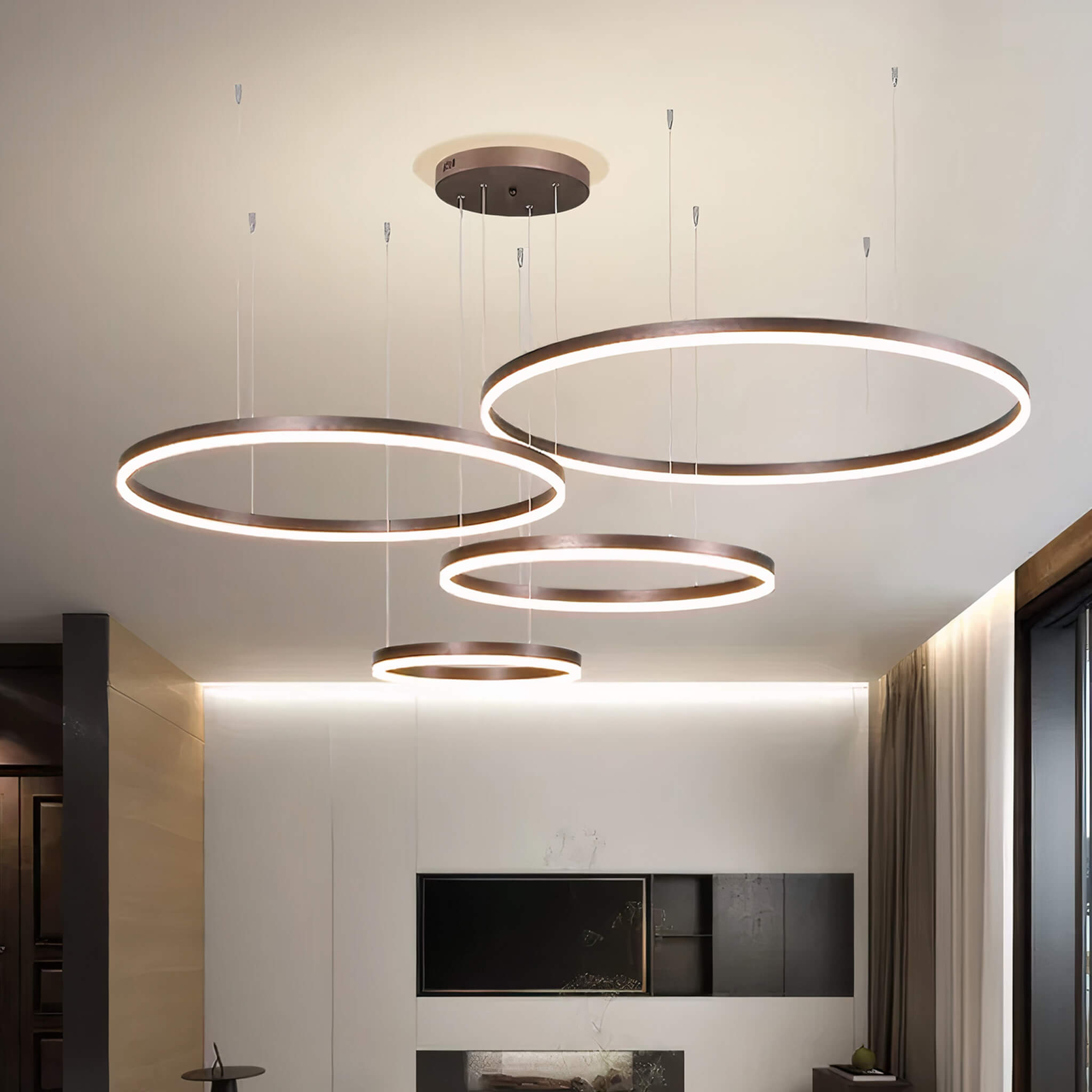 Nordic Rings Ceiling Lights • Brown - Chandelier - Haus of Interiors